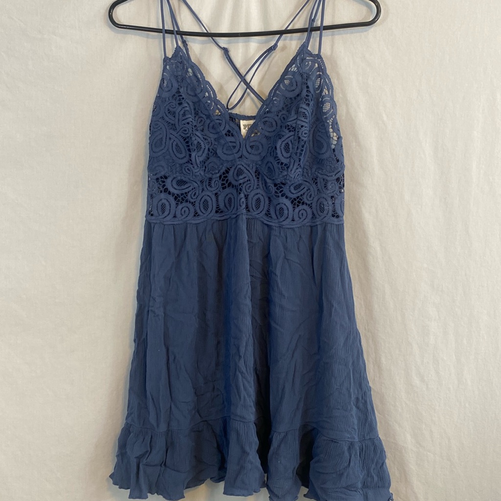 Pink Lacy Adjustable Mini Dress Size Large